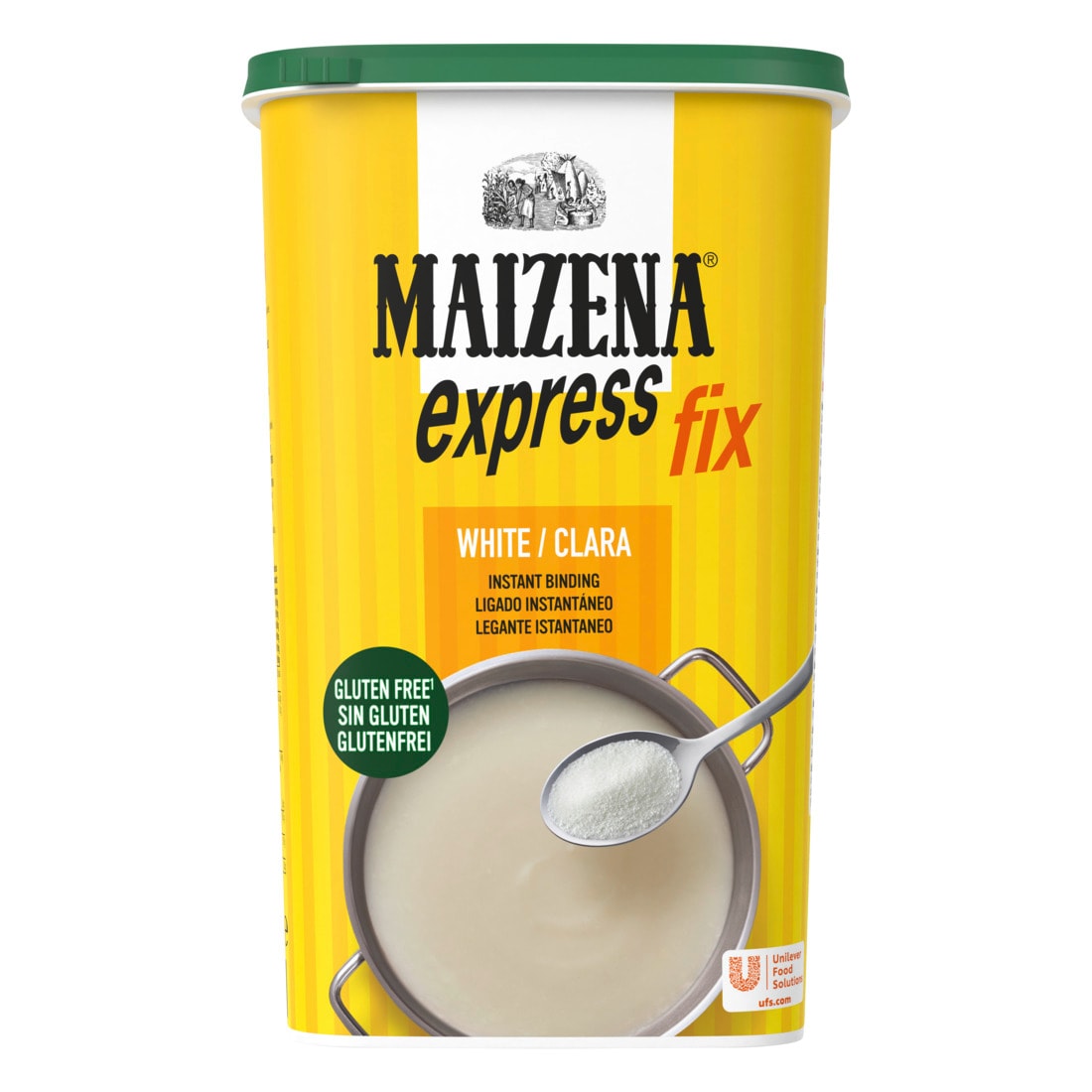 Maizena Express Harina Fina de Fécula de Patata Espesante Claro sin gluten bote 1kg - Maizena® Express, tu espesante instantáneo para texturizar salsas de forma gradual y controlada.